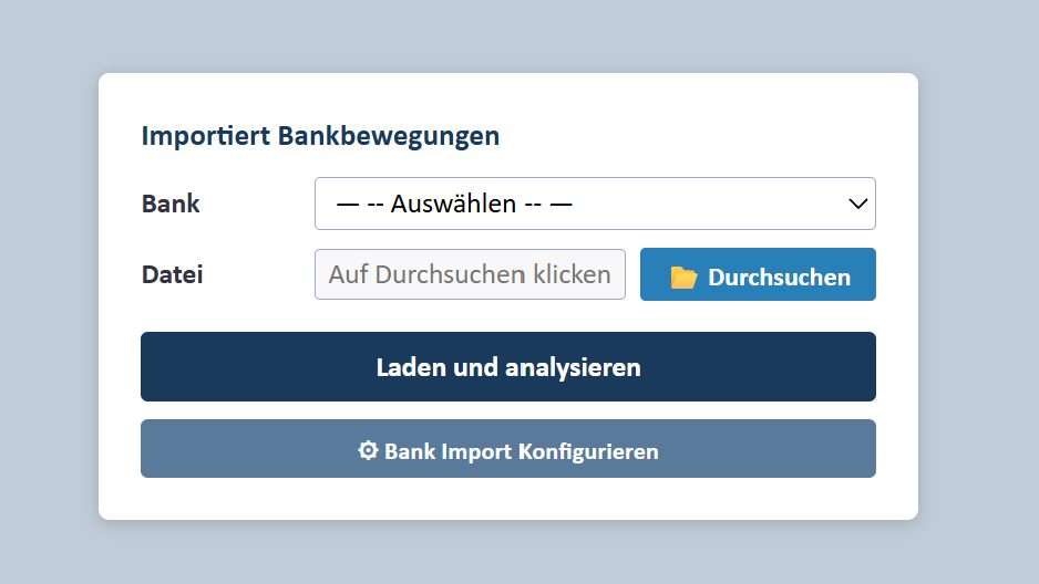 Der Importbildschirm mit der Vorschau der vorgeschlagenen Buchungen.